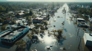 cidade submersa por enchente